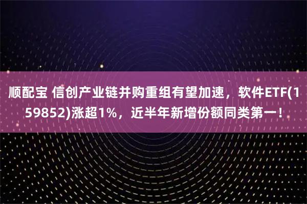 顺配宝 信创产业链并购重组有望加速，软件ETF(159852)涨超1%，近半年新增份额同类第一！