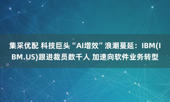集采优配 科技巨头“AI增效”浪潮蔓延：IBM(IBM.US)跟进裁员数千人 加速向软件业务转型